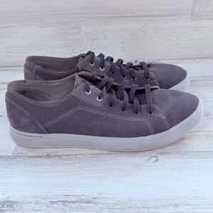 Ahnu Men’s Stockton Lace Up Low Top Sneakers Size 11.5 In Gray/Navy Laces